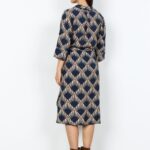 Soya Concept Navy Printed Dress 41960 Bck