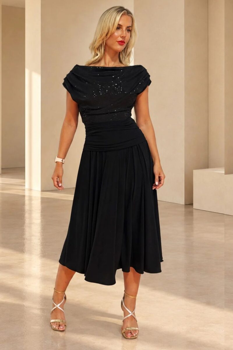 Atom Black Sequin Carbon Dress