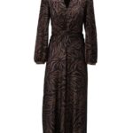 K Design Animal Print Chocolate Black Dress D317
