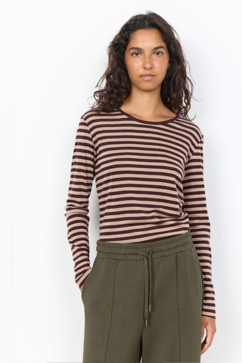 Soya Concept Camel Stripe Top 27810
