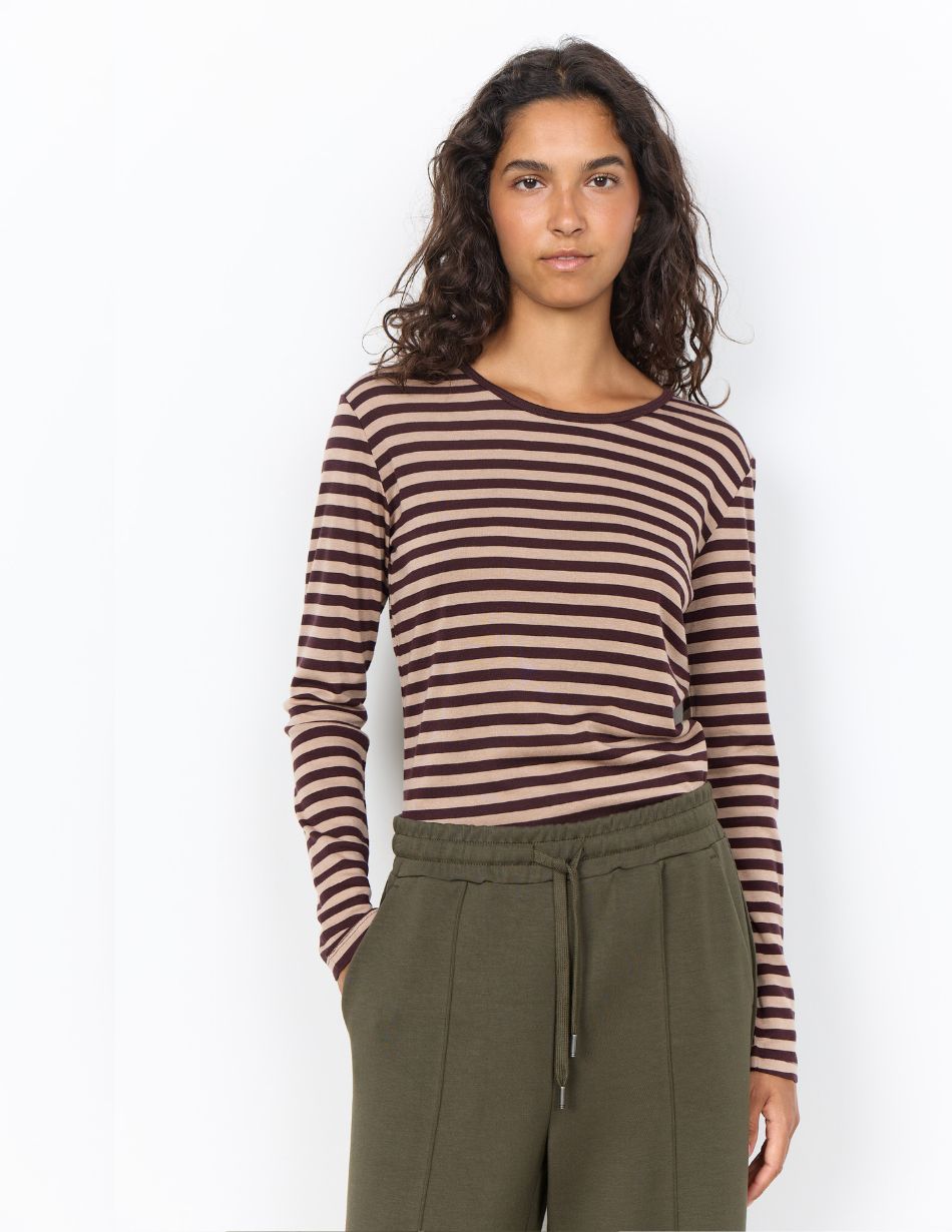 Soya Concept Camel Stripe Top 27810