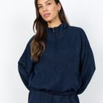 Soya Concept Navy Crinkle Jacket 41981