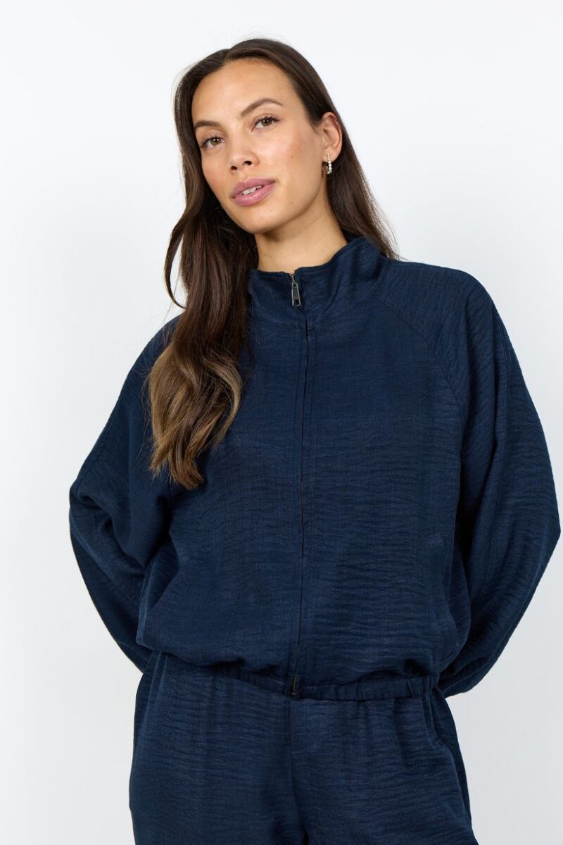 Soya Concept Navy Crinkle Jacket 41981