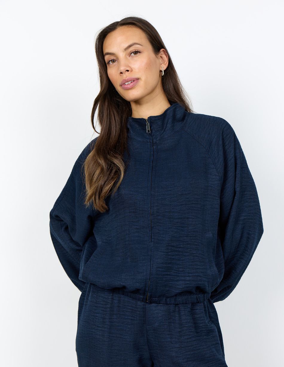 Soya Concept Navy Crinkle Jacket 41981