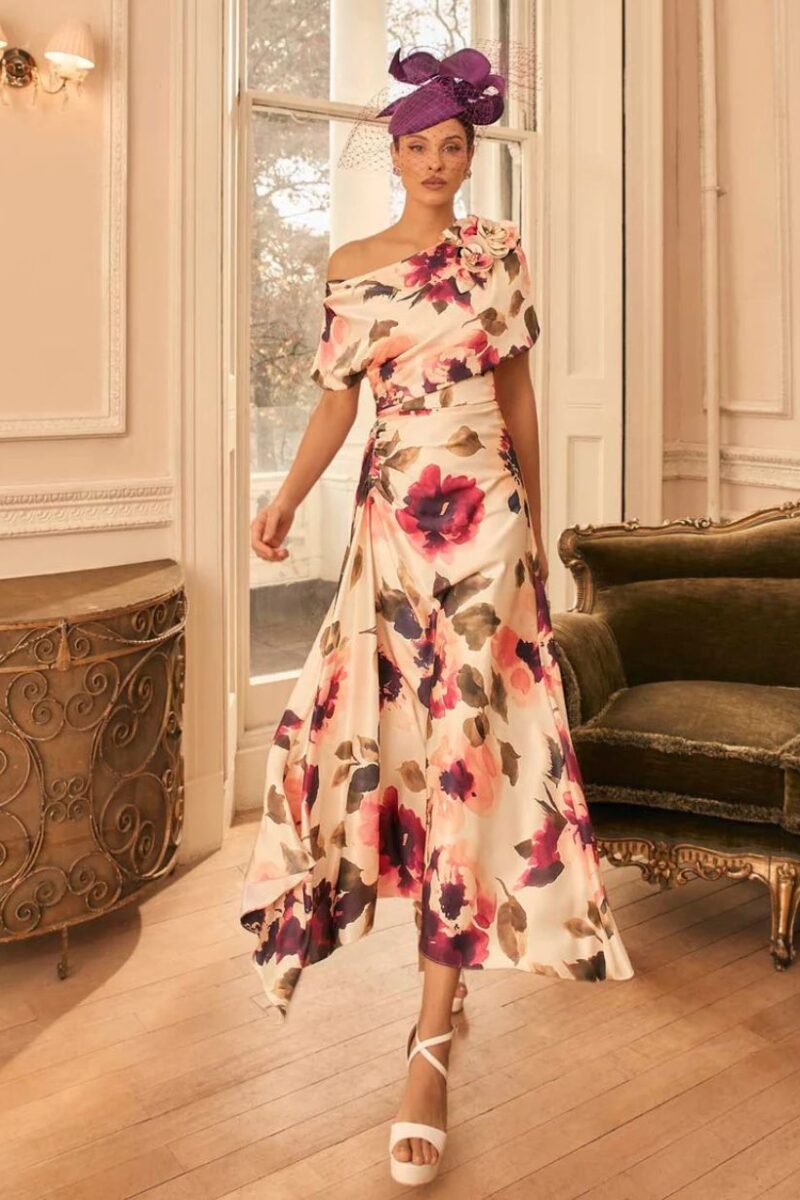 Veni Infantino 992827 Champagne & Merlot Print Dress
